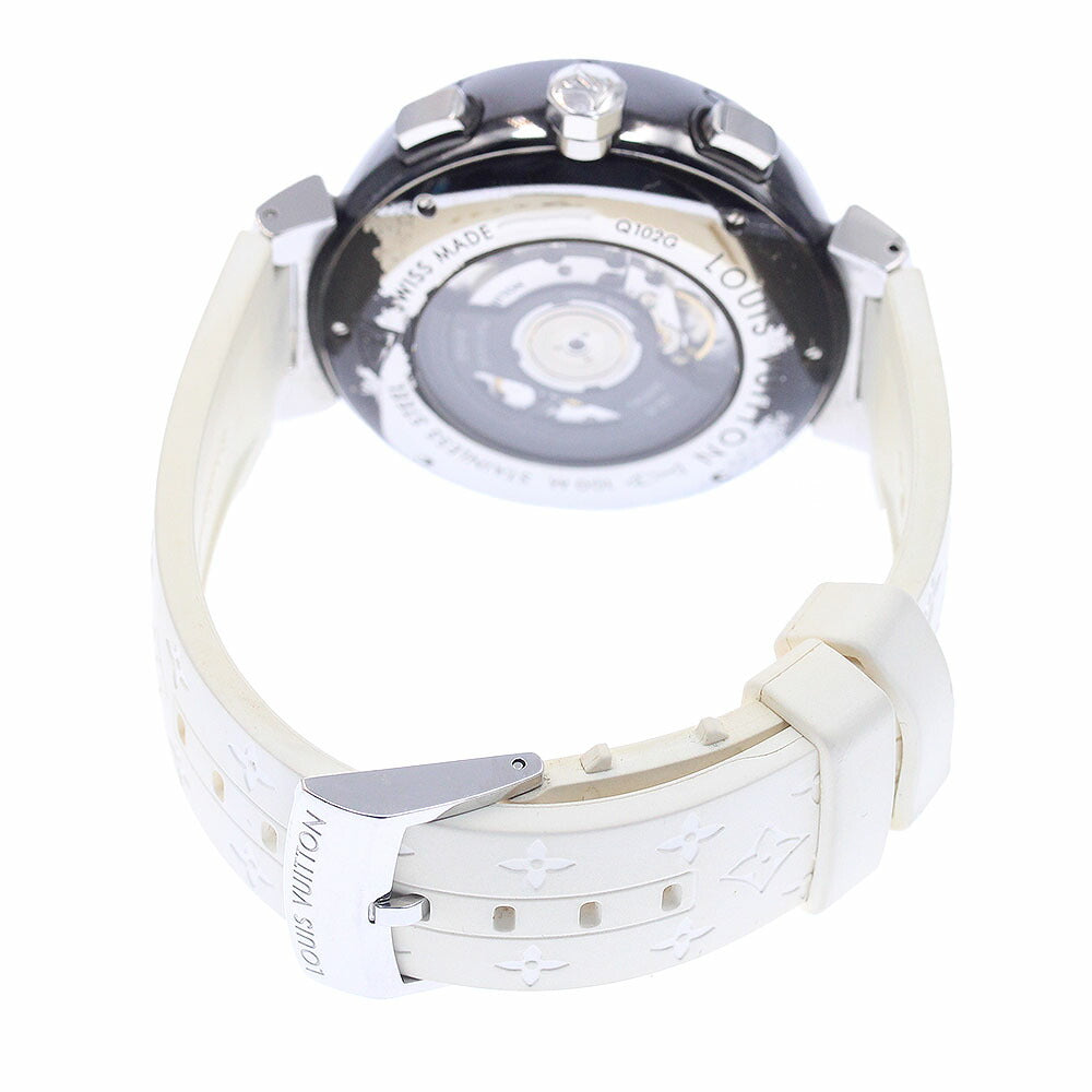LOUIS VUITTON Q102G Tambour Regatta Date Chronograph Automatic Men's Watch with Box