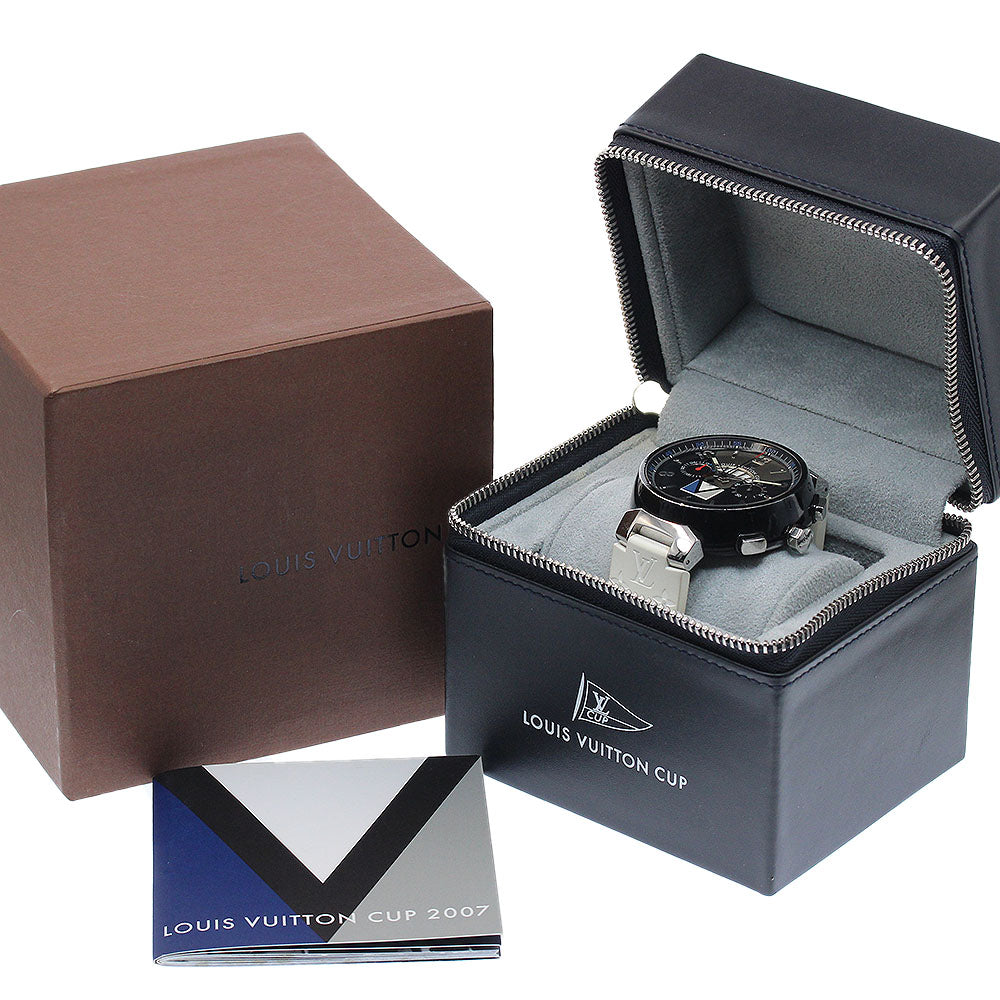 LOUIS VUITTON Q102G Tambour Regatta Date Chronograph Automatic Men's Watch with Box